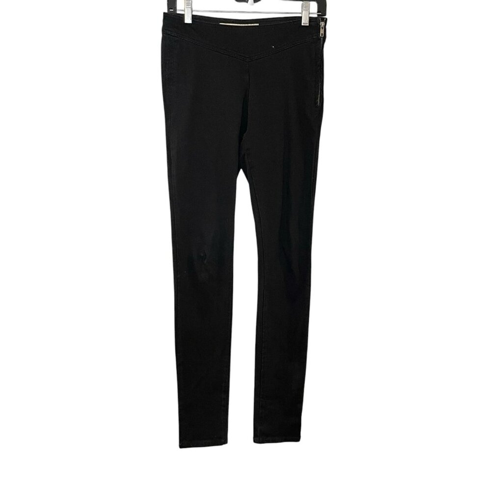 French Connection Denim‎ 72 Women Skin Tight Jeans Side Zipper Black Grunge Goth